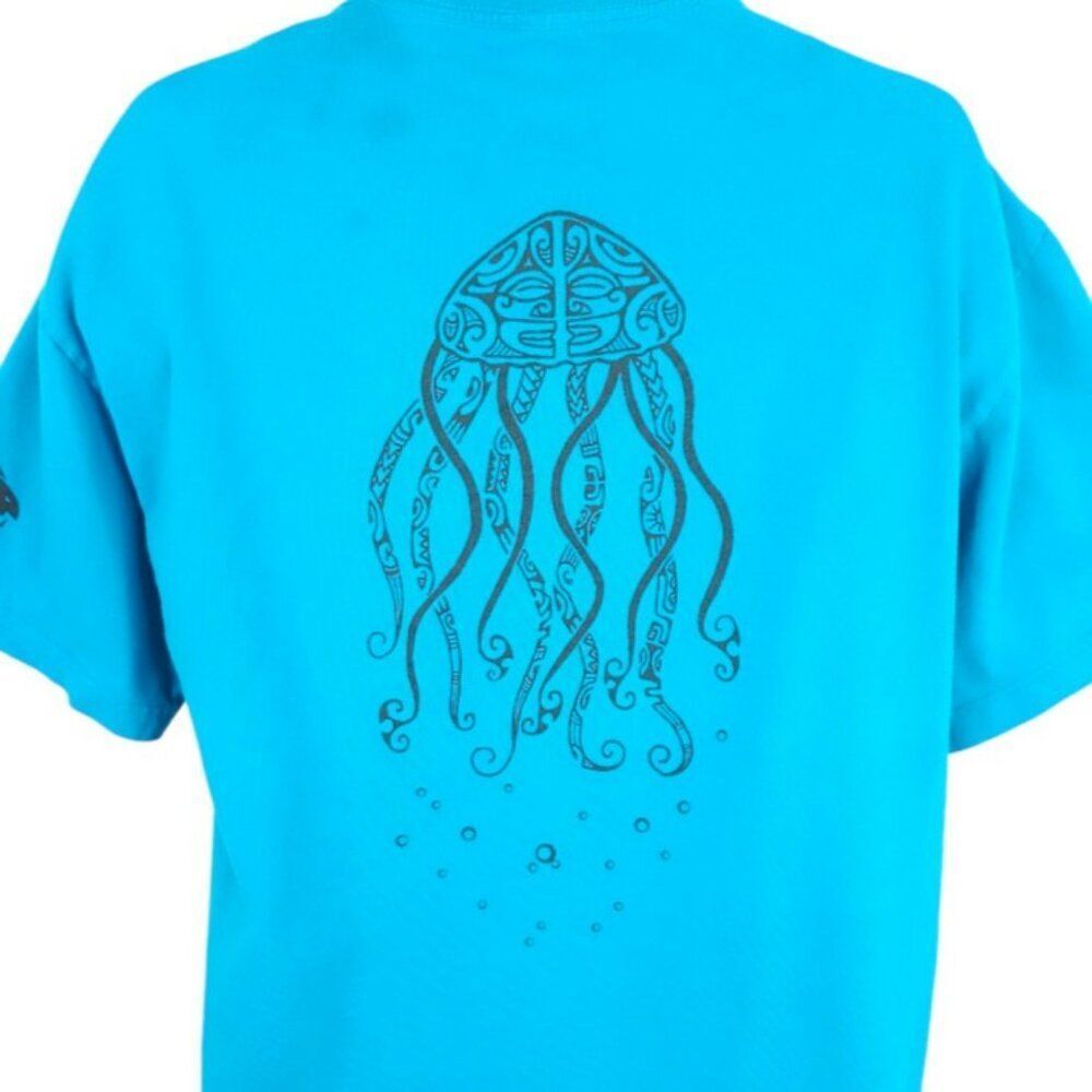 Tribal Jellyfish T Shirt Mens Size XL Blue Love The Ocean SeaHawaii Hawaiian
